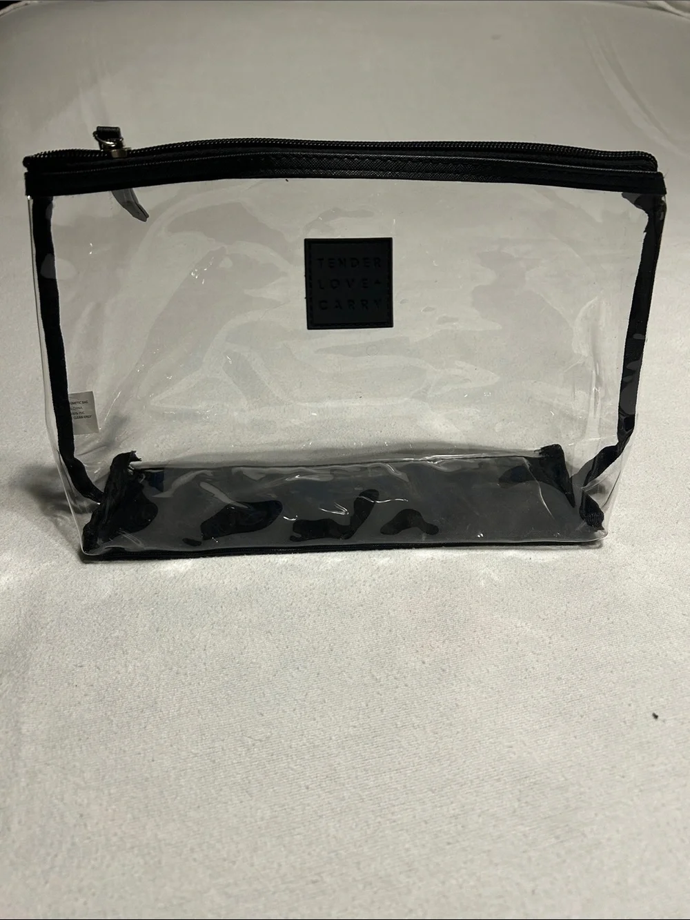 TENDER LOVES CARRY Clear Cosmetic Bag with Black Trim